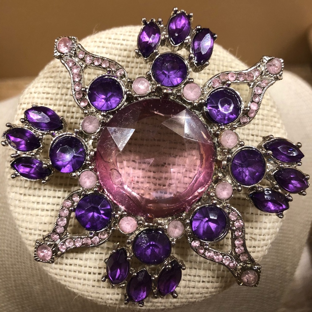 Vintage purple costume brooch pin brooch